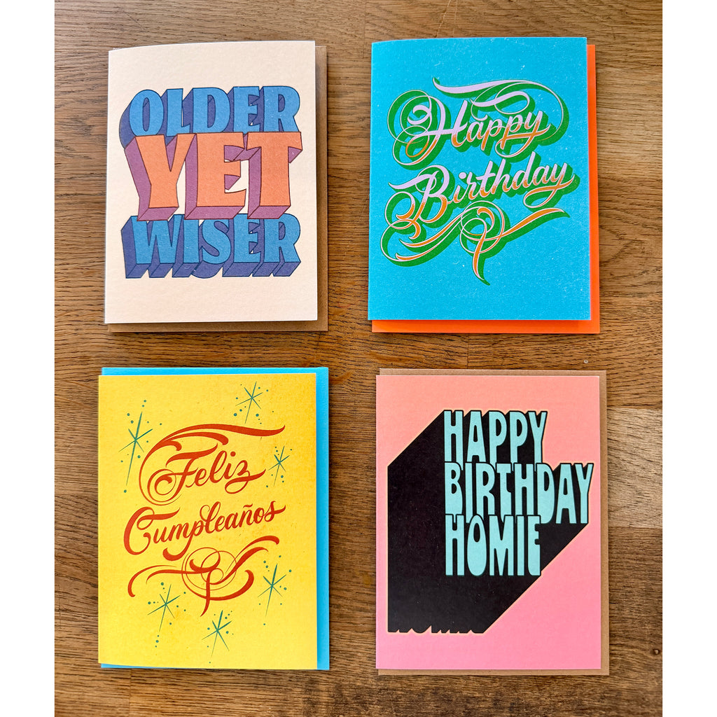 Feliz Cumpleanos Script Greeting Card