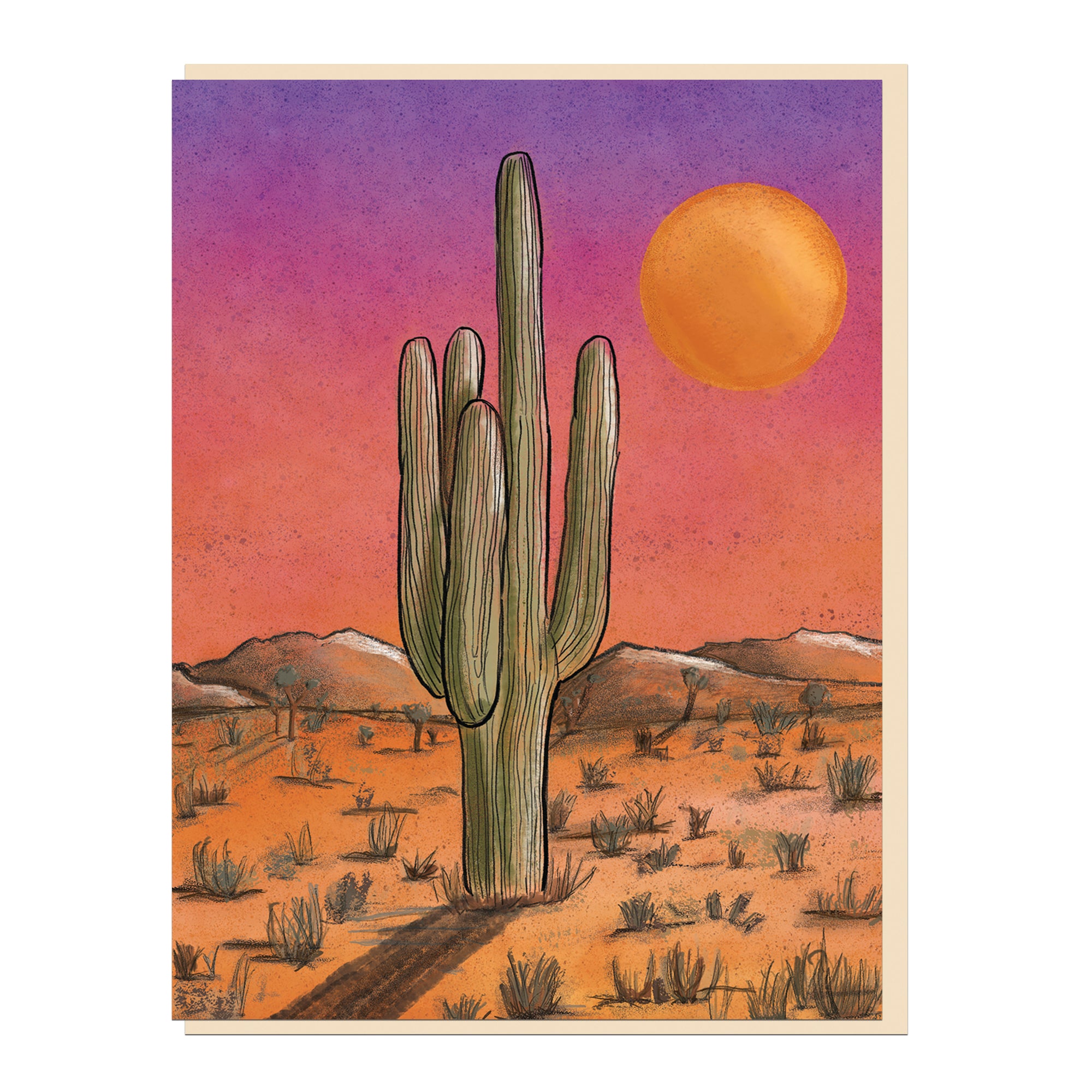 Cactus Sunset Greeting Card