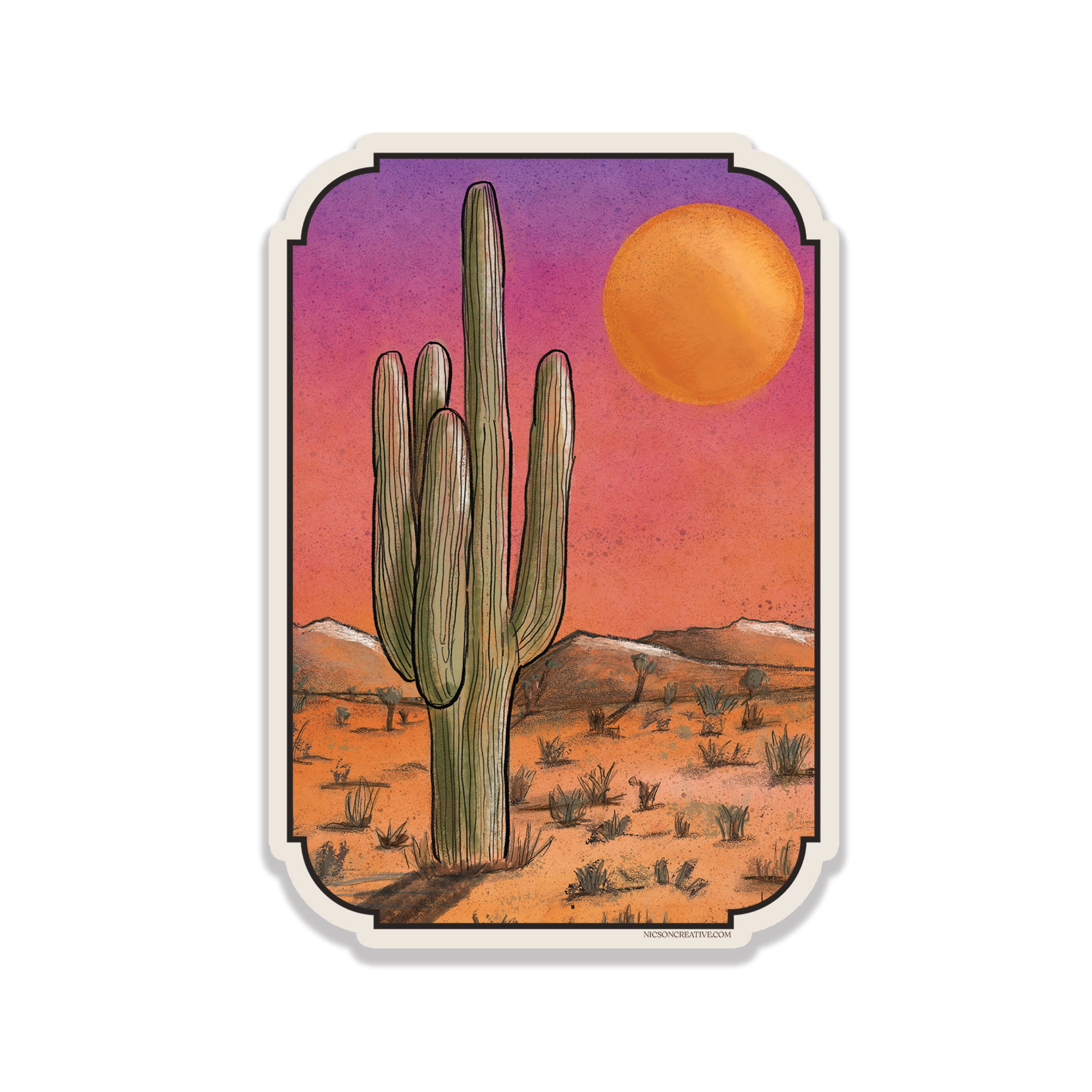 Cactus Sunset Sticker
