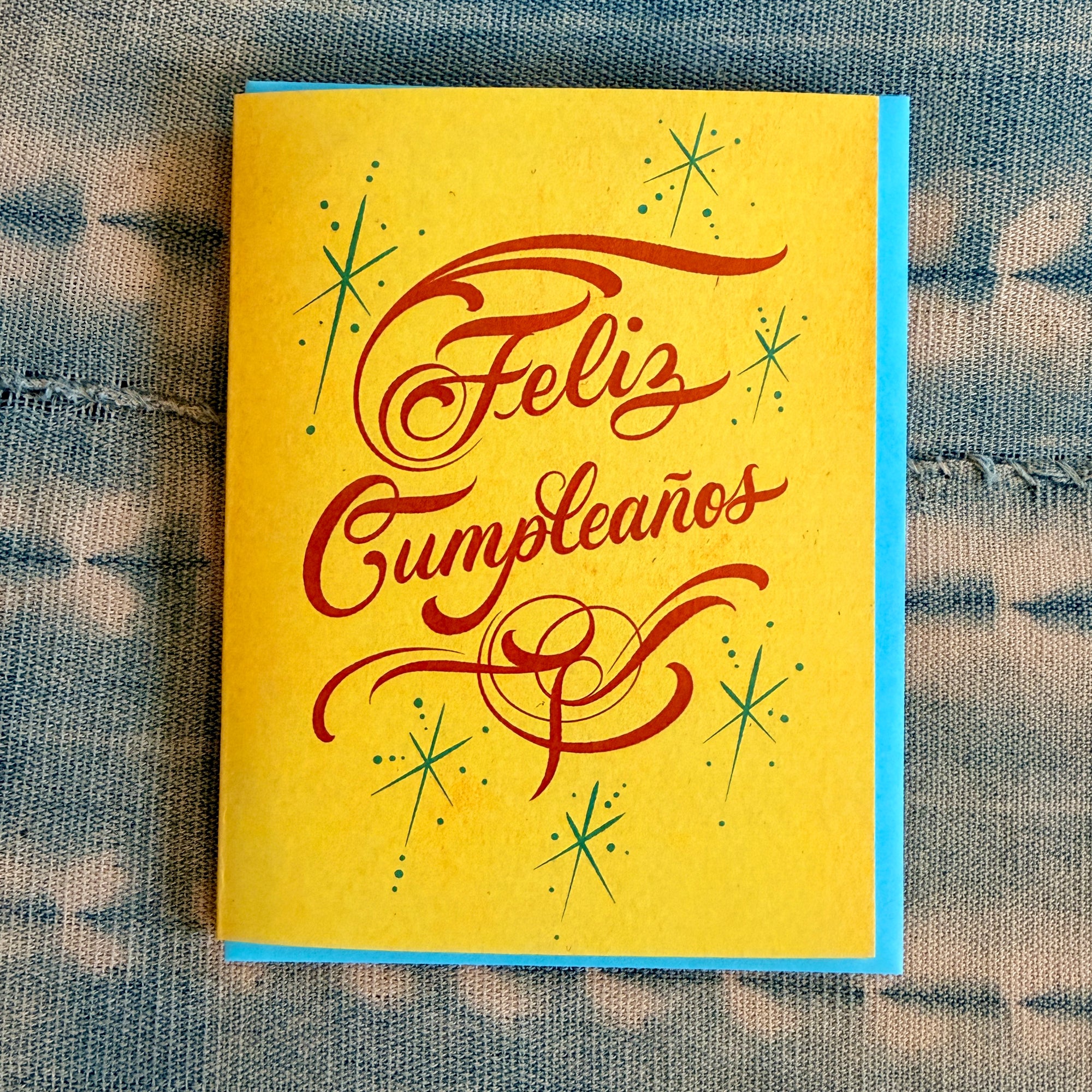 Feliz Cumpleanos Script Greeting Card