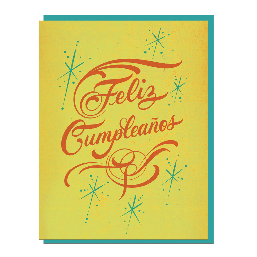 Feliz Cumpleanos Script Greeting Card