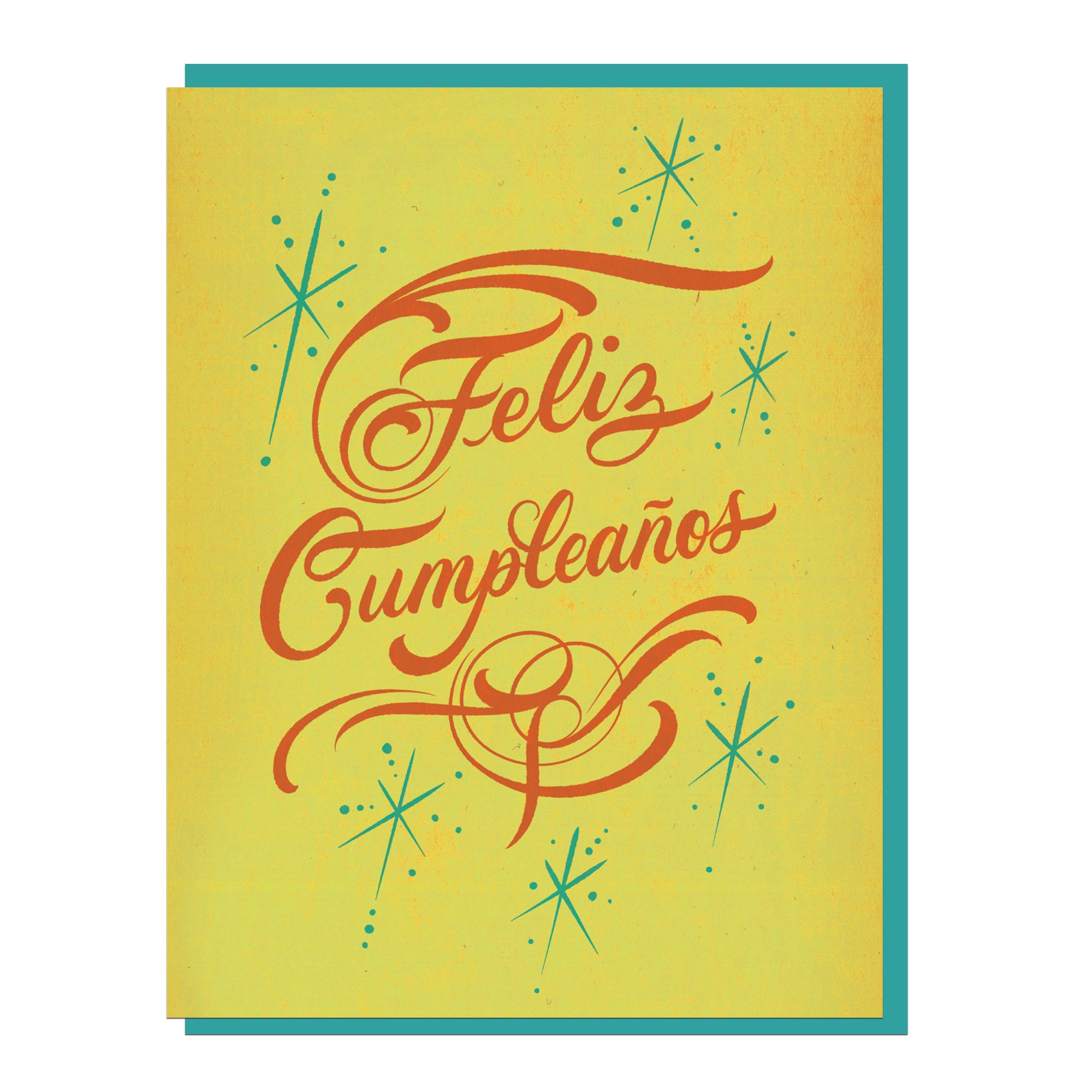 Feliz Cumpleanos Script Greeting Card