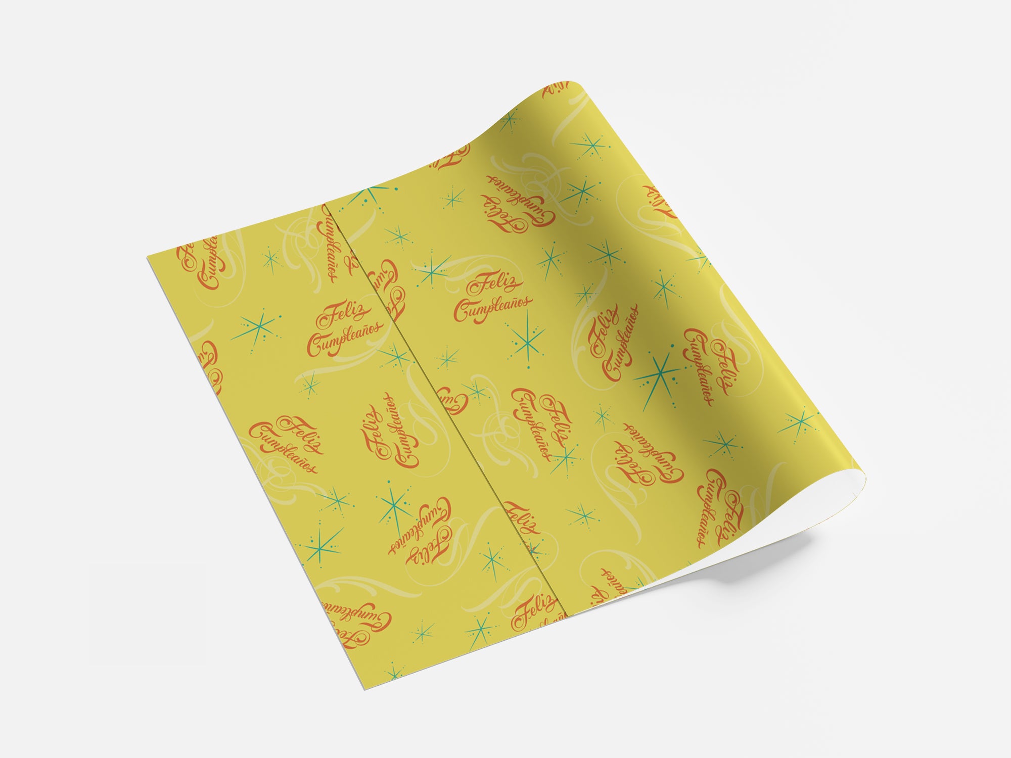 Feliz Cumpleanos Script Wrapping Paper