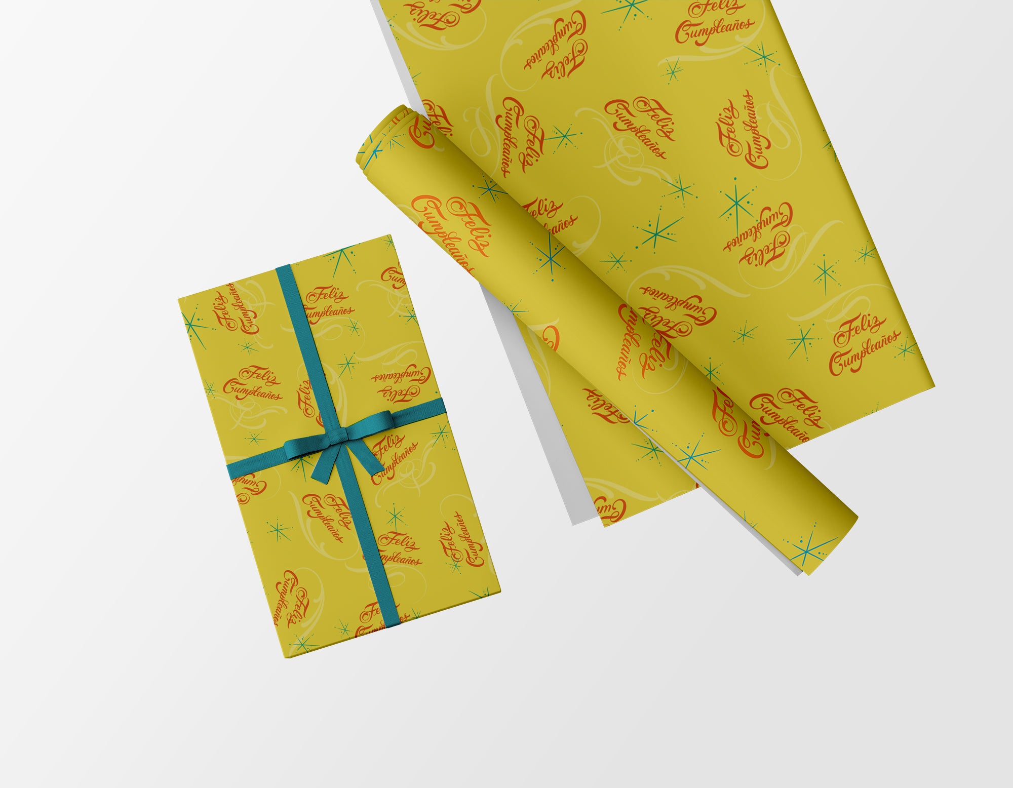Feliz Cumpleanos Script Wrapping Paper