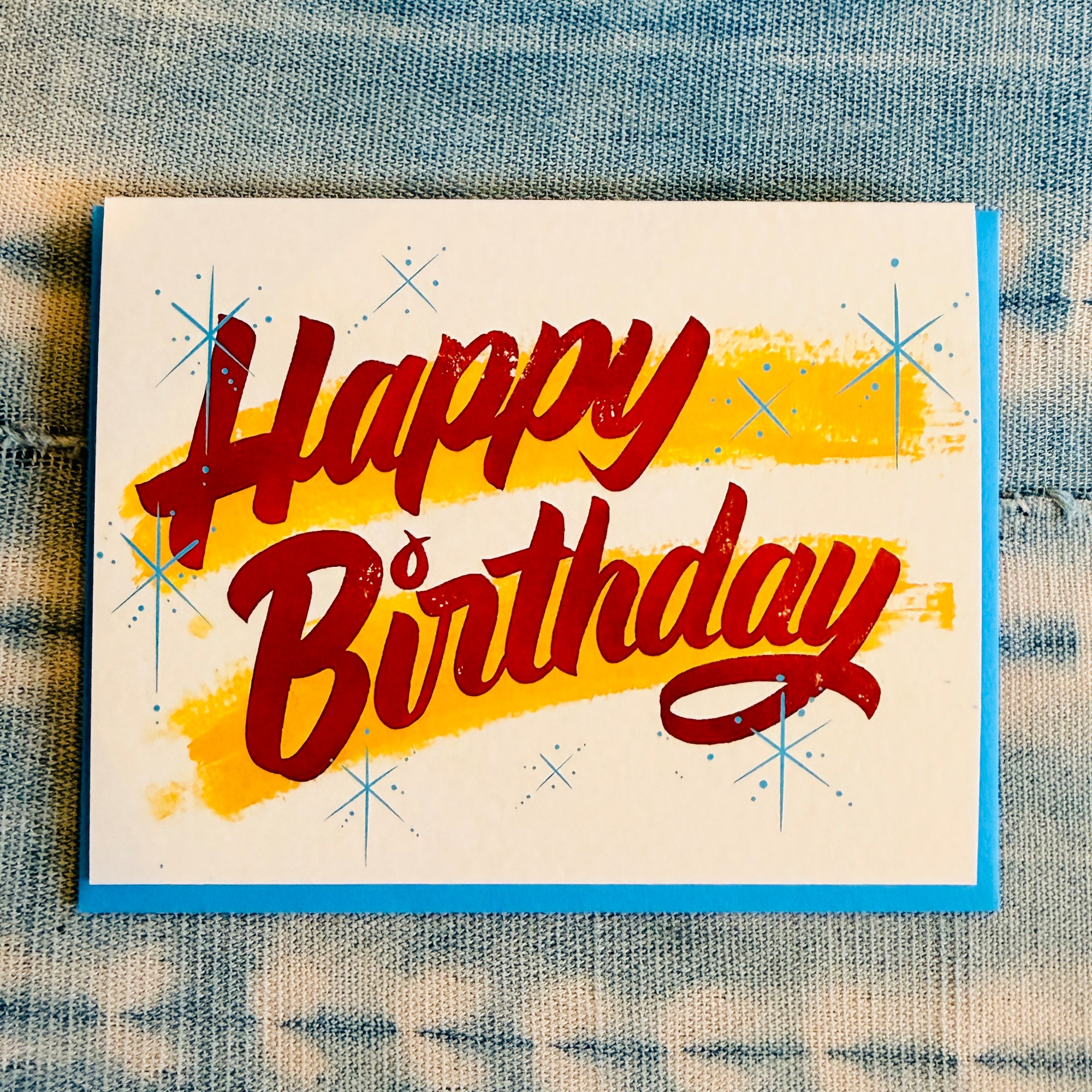 Happy Birthday Paper Sign Greeting Card