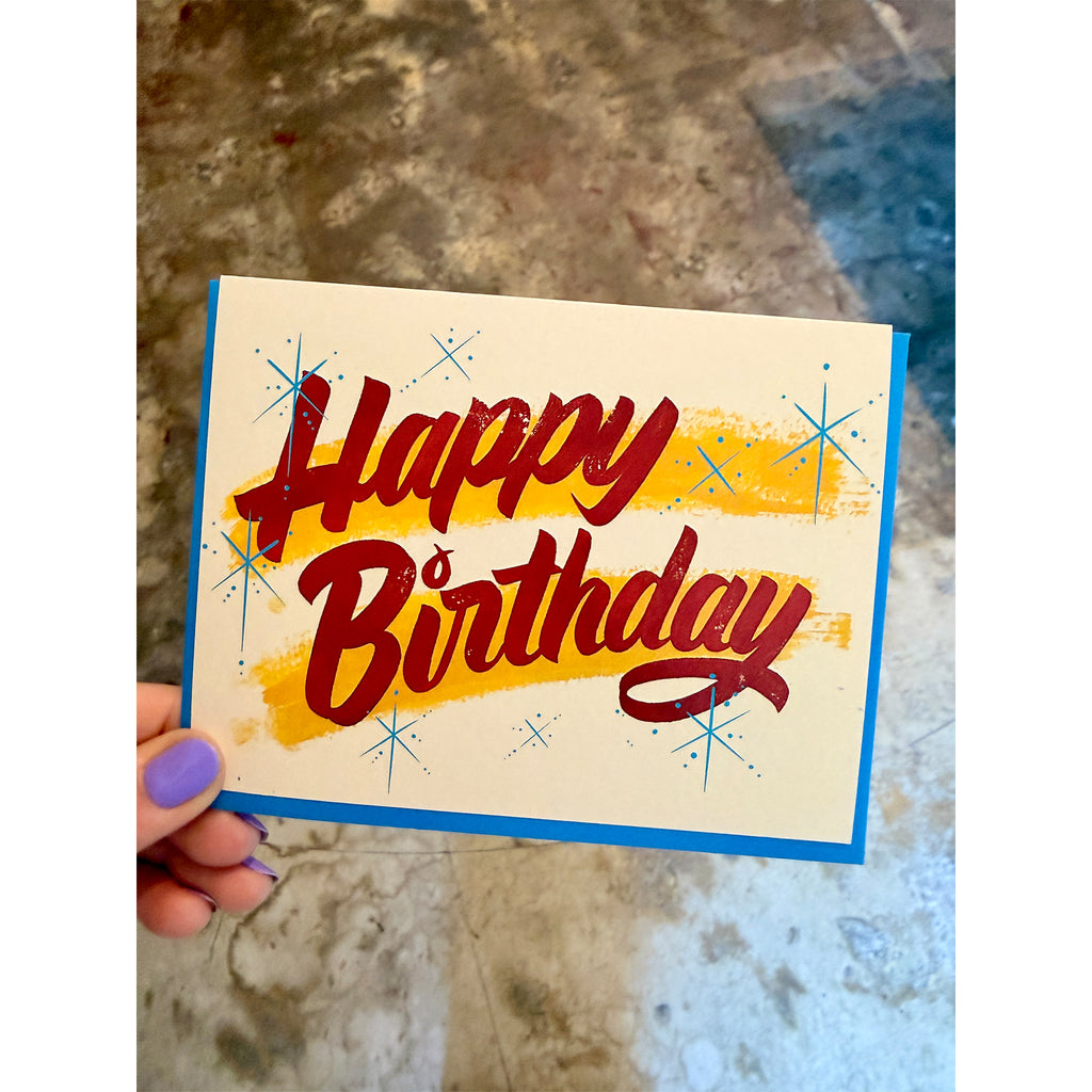 Happy Birthday Paper Sign Greeting Card
