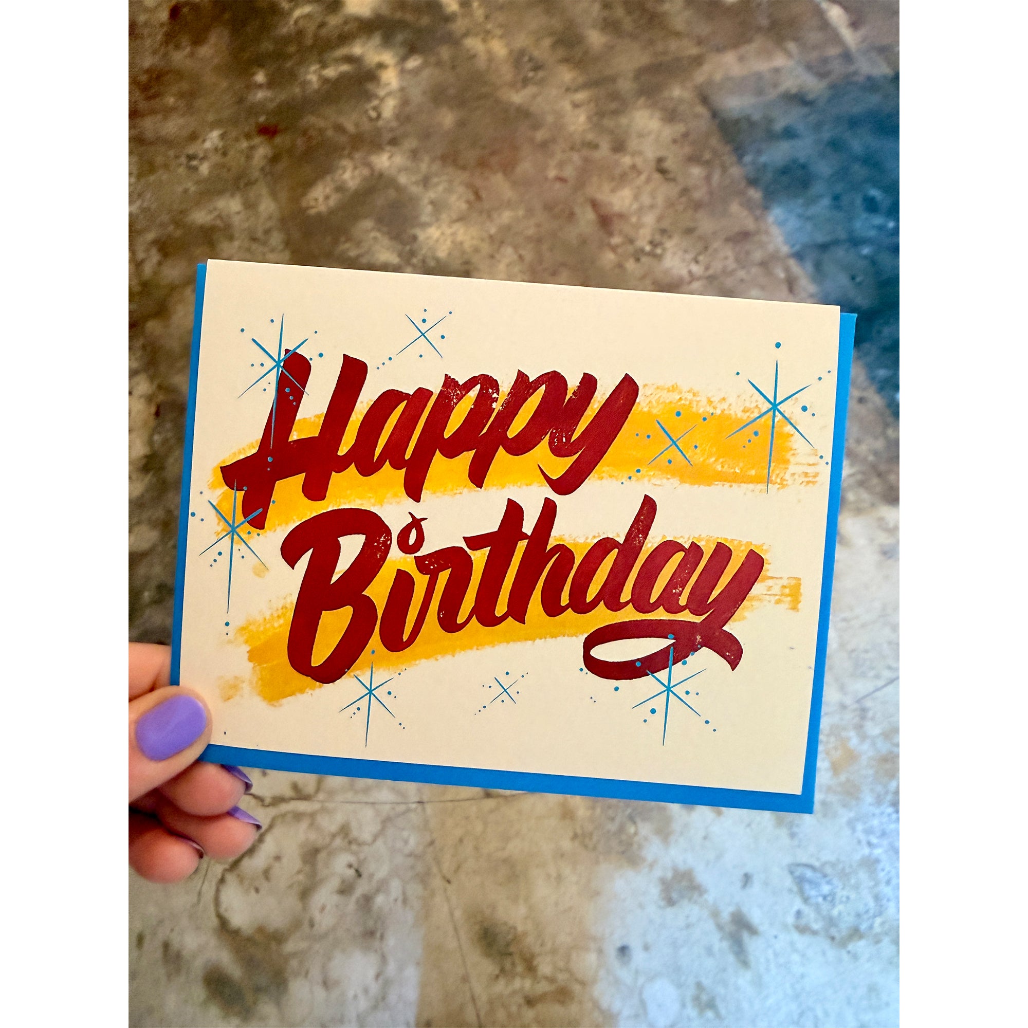 Happy Birthday Paper Sign Greeting Card