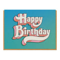 Happy Birthday Retro Drop Shadow Greeting Card