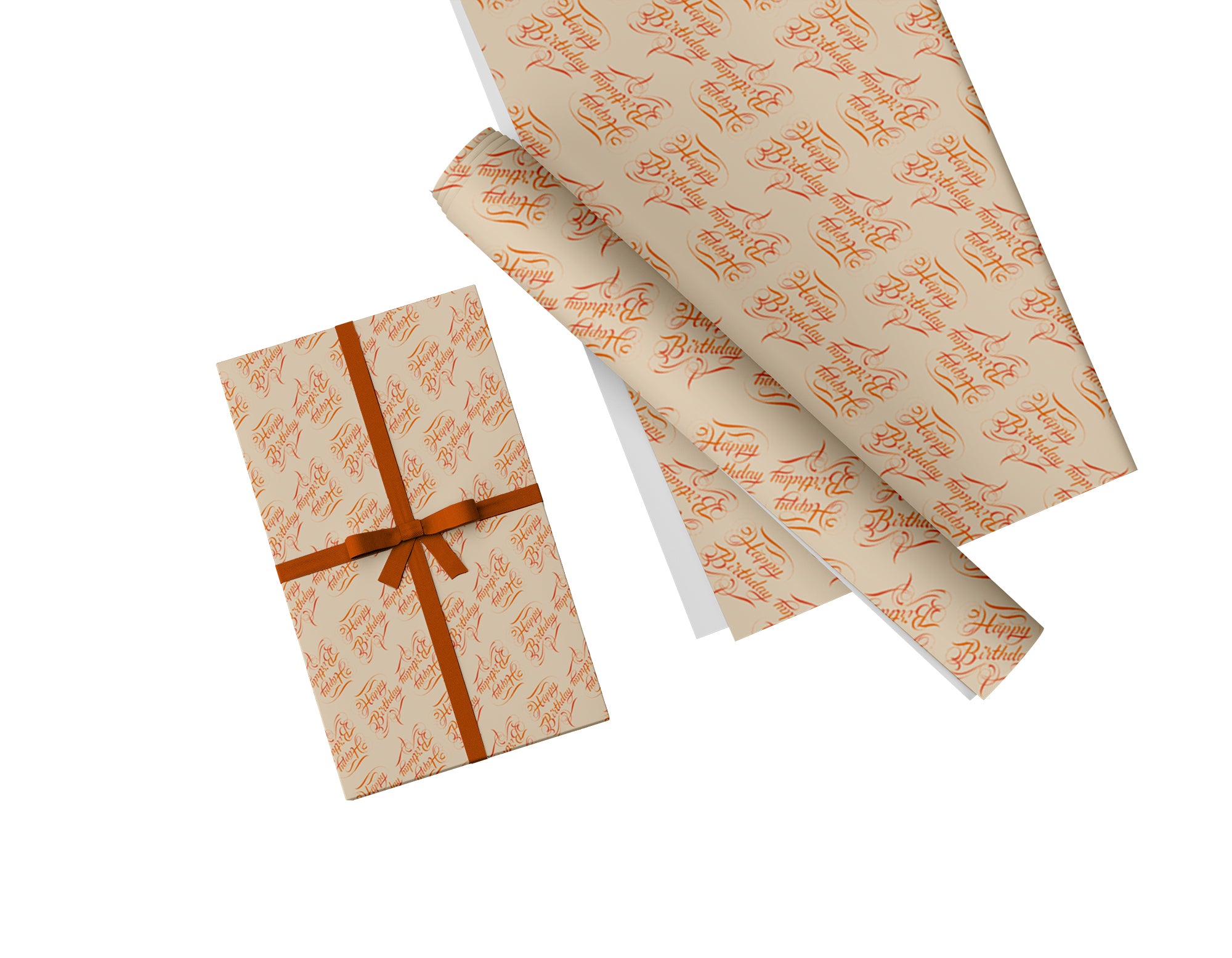Happy Birthday Script Diagonal Wrapping Paper
