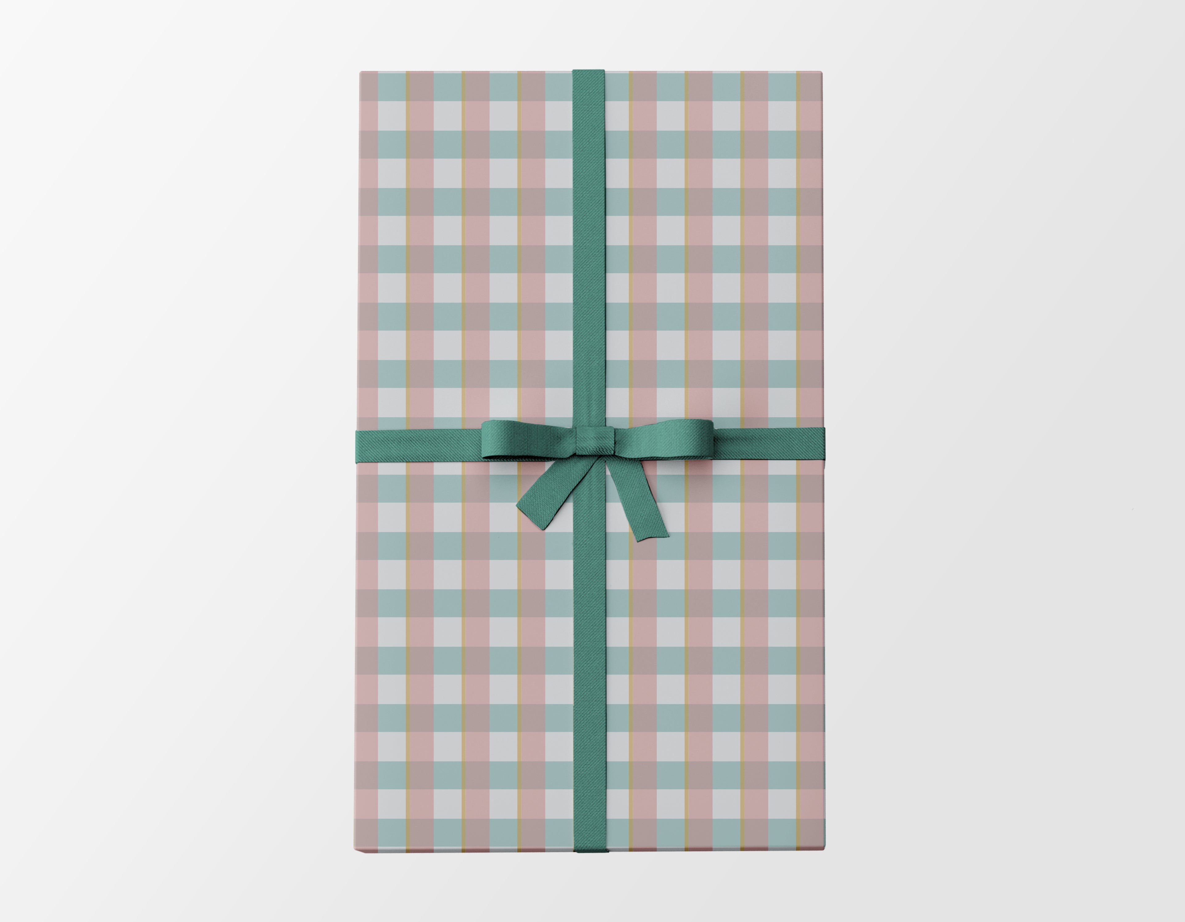 Pink & Teal Gingham Wrapping Paper