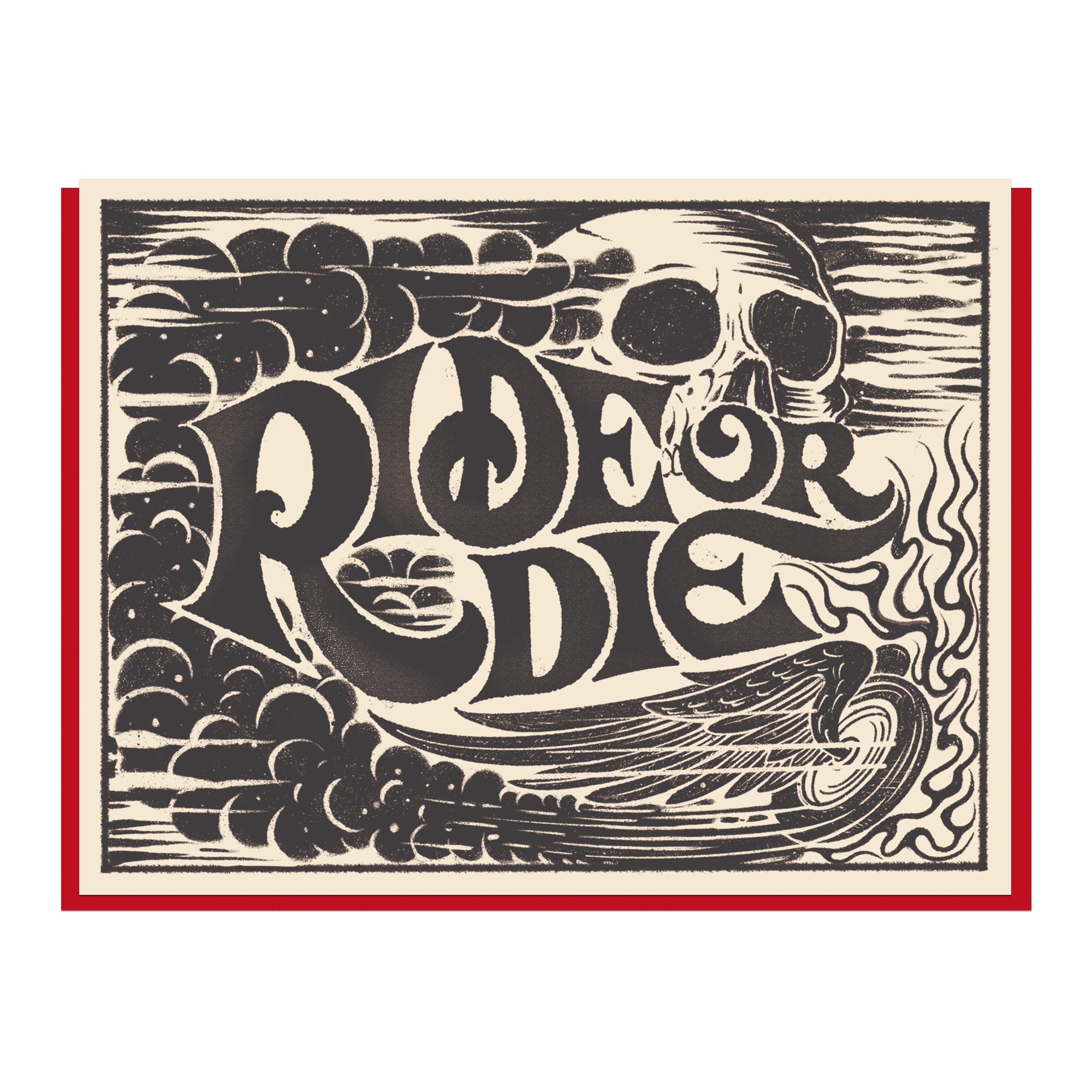 Ride or Die Black Greeting Card