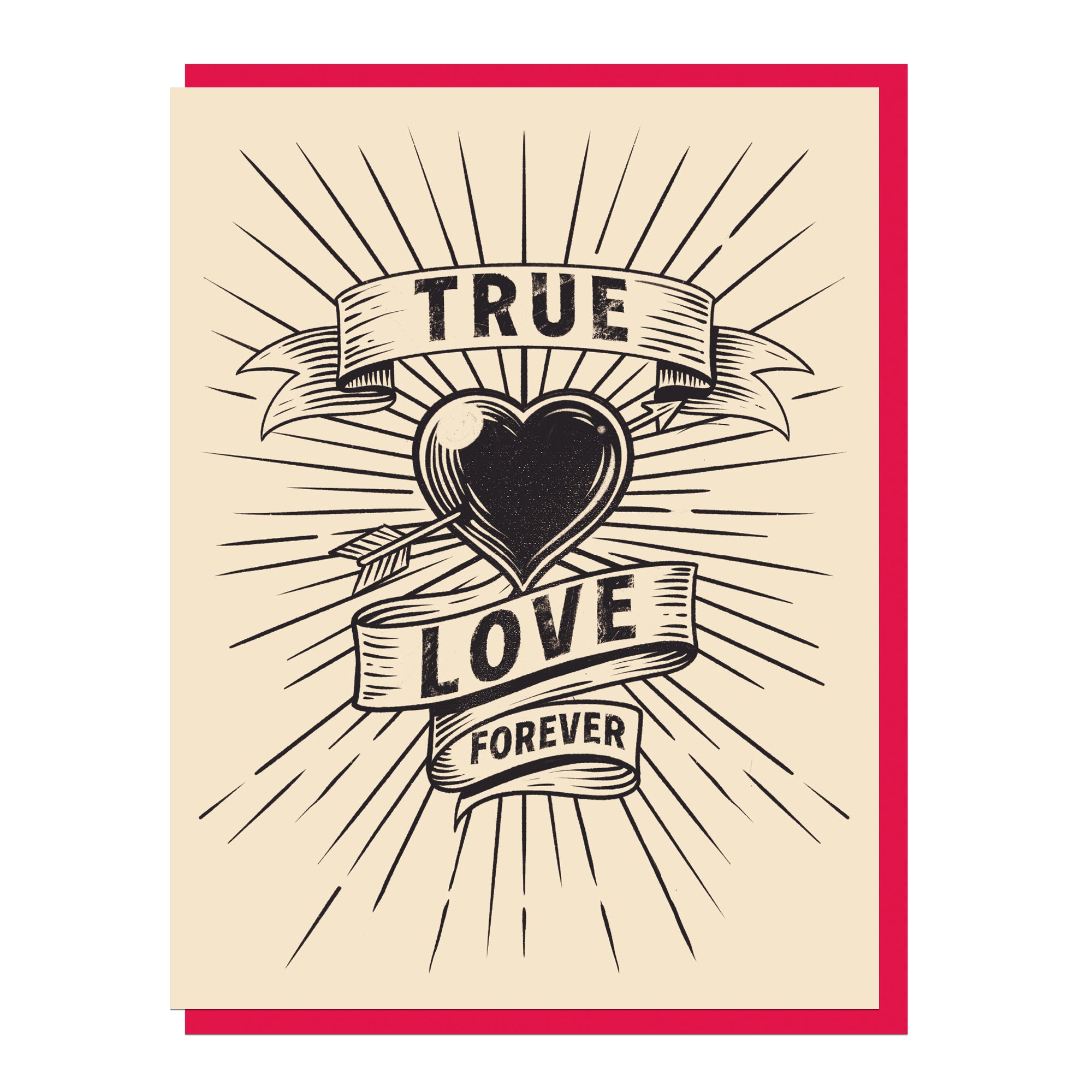 TRUE LOVE BLACK GREETING CARD