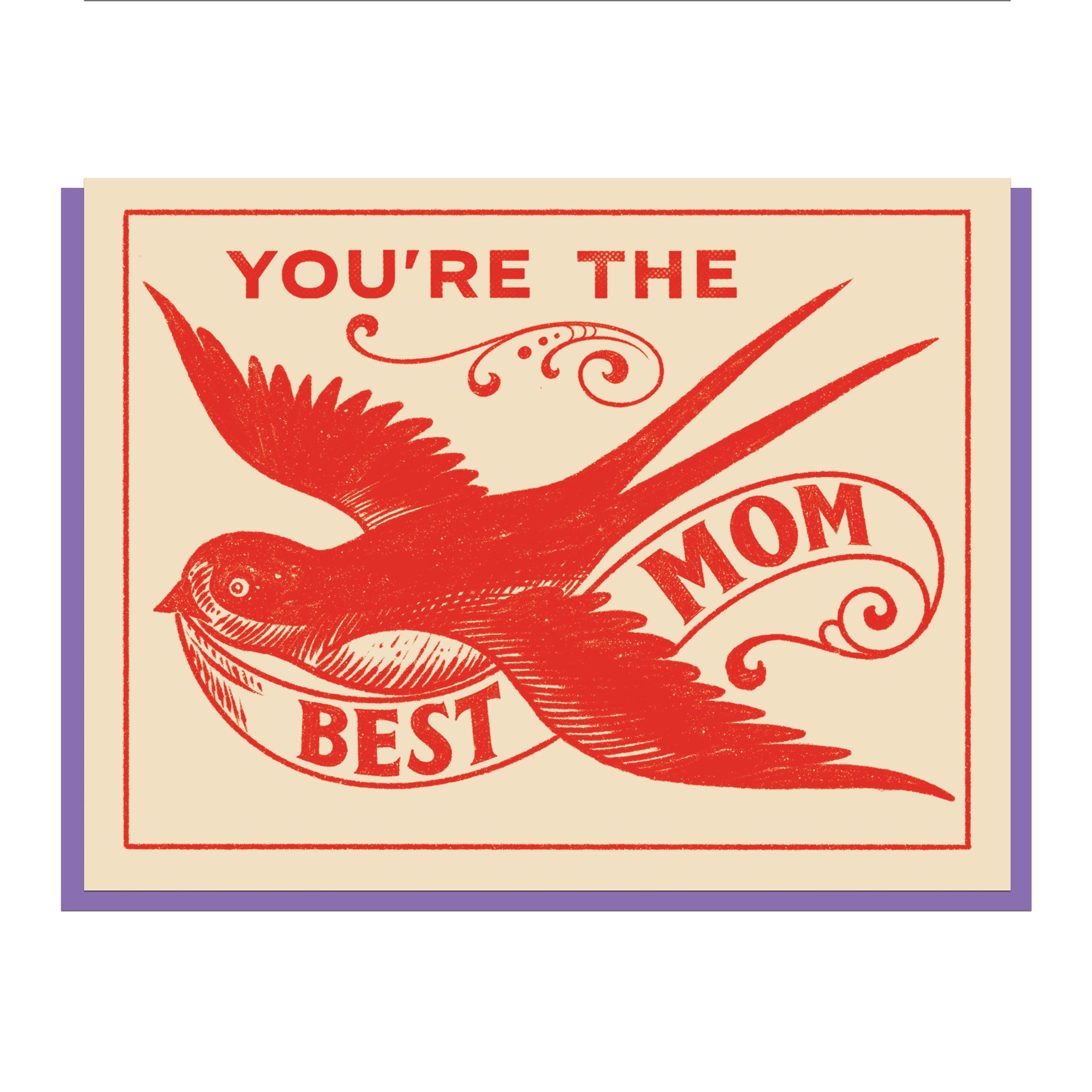 YOU'RE THE BEST MOM RED GREETING CARD