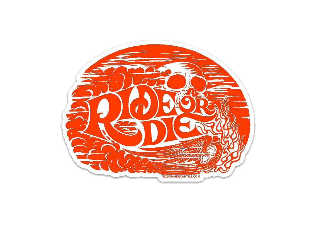 RIDE OR DIE RED VINYL STICKER